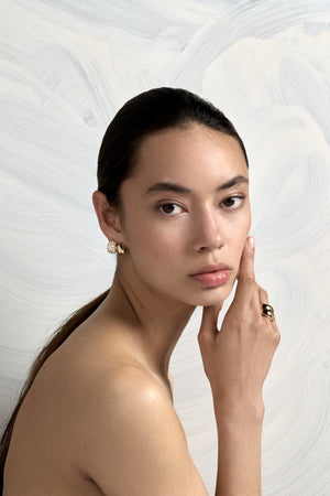 Medium Blob Diamond Hoops | 9K Yellow Gold | Natasha Schweitzer