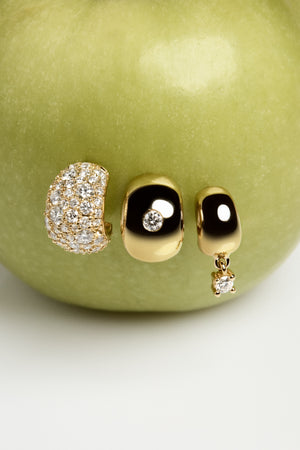 Medium Blob Diamond Hoops | 9K Yellow Gold | Natasha Schweitzer