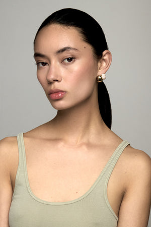 Pavé Diamond Medium Blob Hoops | 18K White Gold | Natasha Schweitzer
