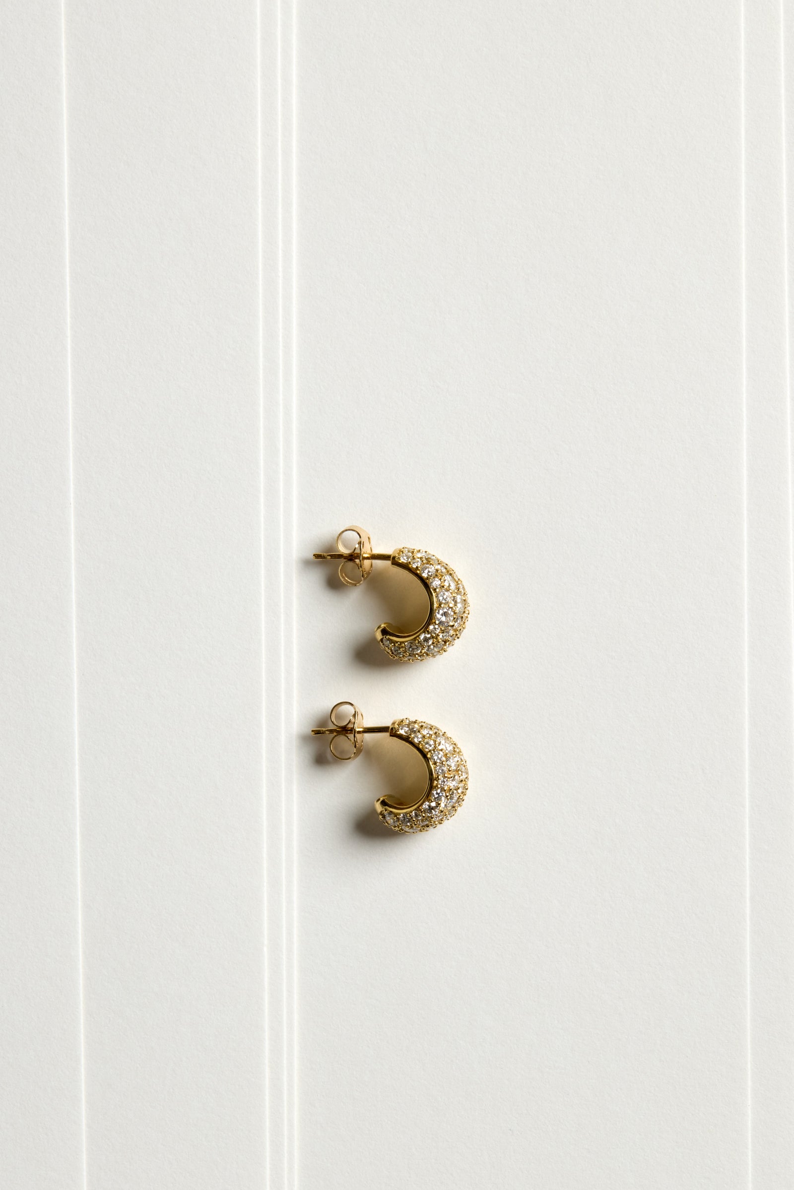 Pavé Diamond Medium Blob Hoops | 18K White Gold| Natasha Schweitzer