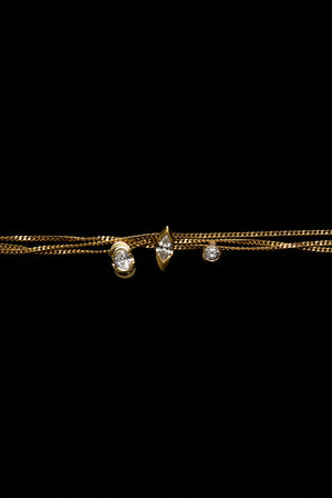 Mini Marquise Diamond Necklace | 9K Yellow or Rose Gold | Natasha Schweitzer