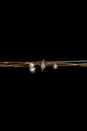 Mini Marquise Diamond Necklace | 9K Yellow or Rose Gold | Natasha Schweitzer