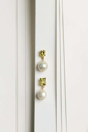 Oval Topaz Pearl Earrings | Silver | Natasha Schweitzer