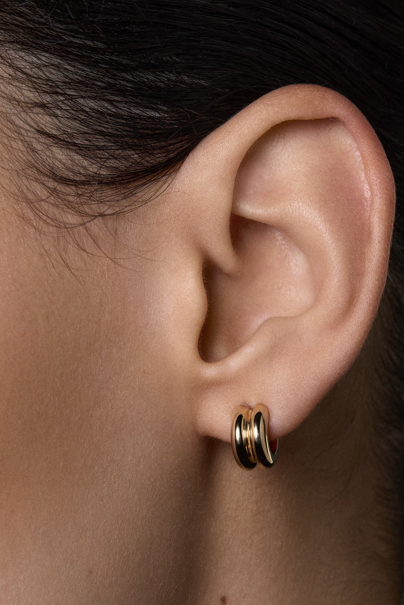 Mini Double Orielle Hoops | Silver