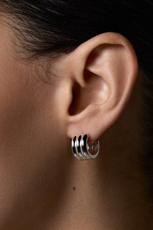 Triple Orielle Hoops | Silver | Natasha Schweitzer