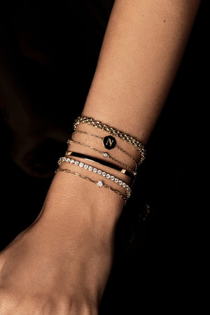 Letter Bracelet | 9K White Gold | Natasha Schweitzer