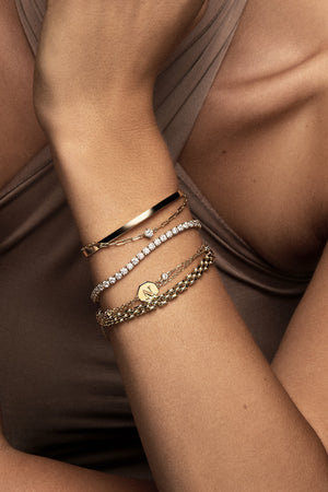 Mini Tallows Bangle | 9K Yellow Gold | Natasha Schweitzer