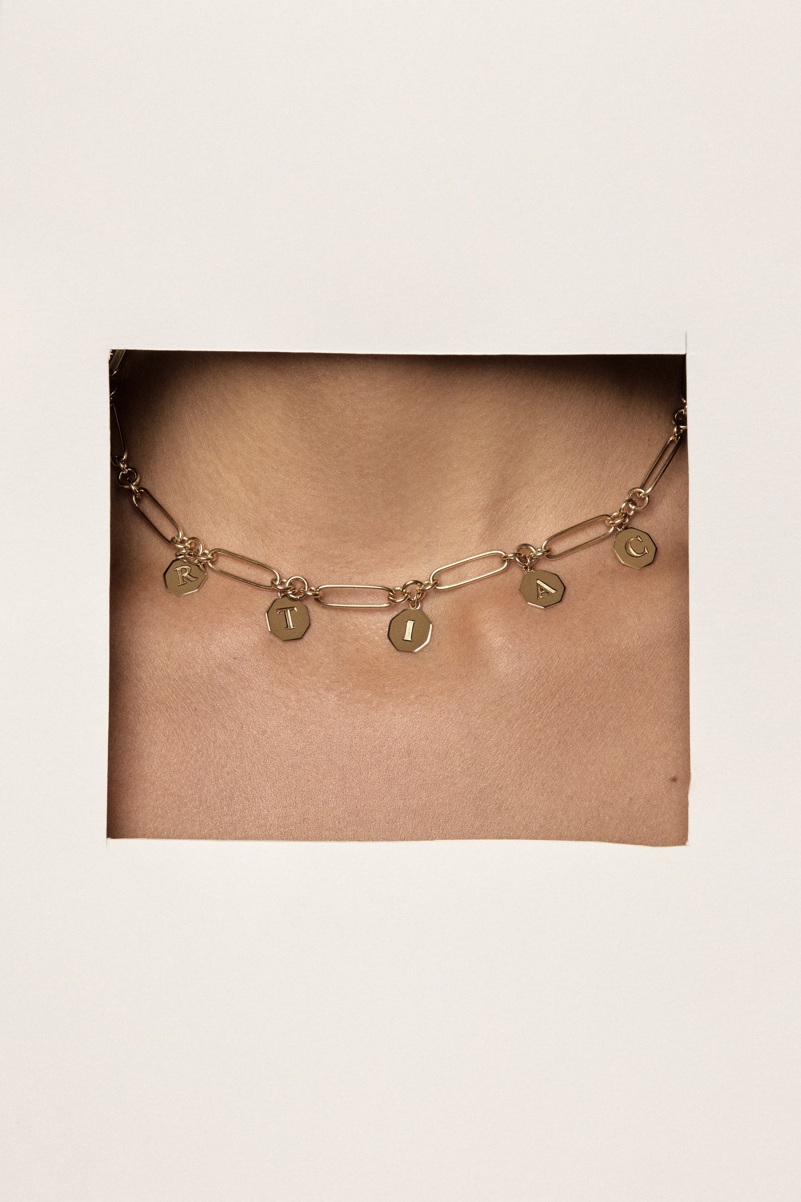 Lennox Letter Pendant | 9K White Gold, Customise| Natasha Schweitzer