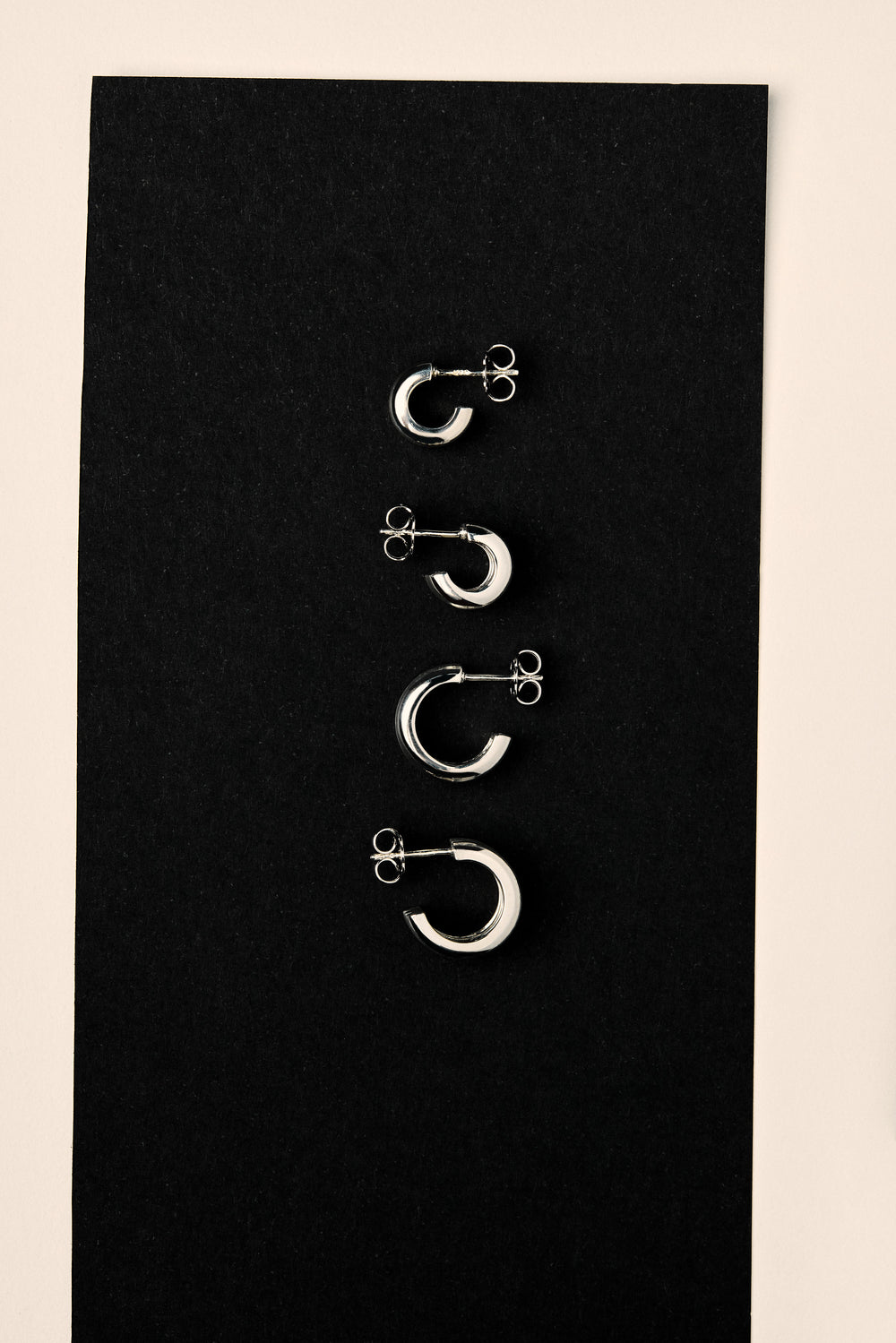 Mini Double Orielle Hoops | Silver| Natasha Schweitzer