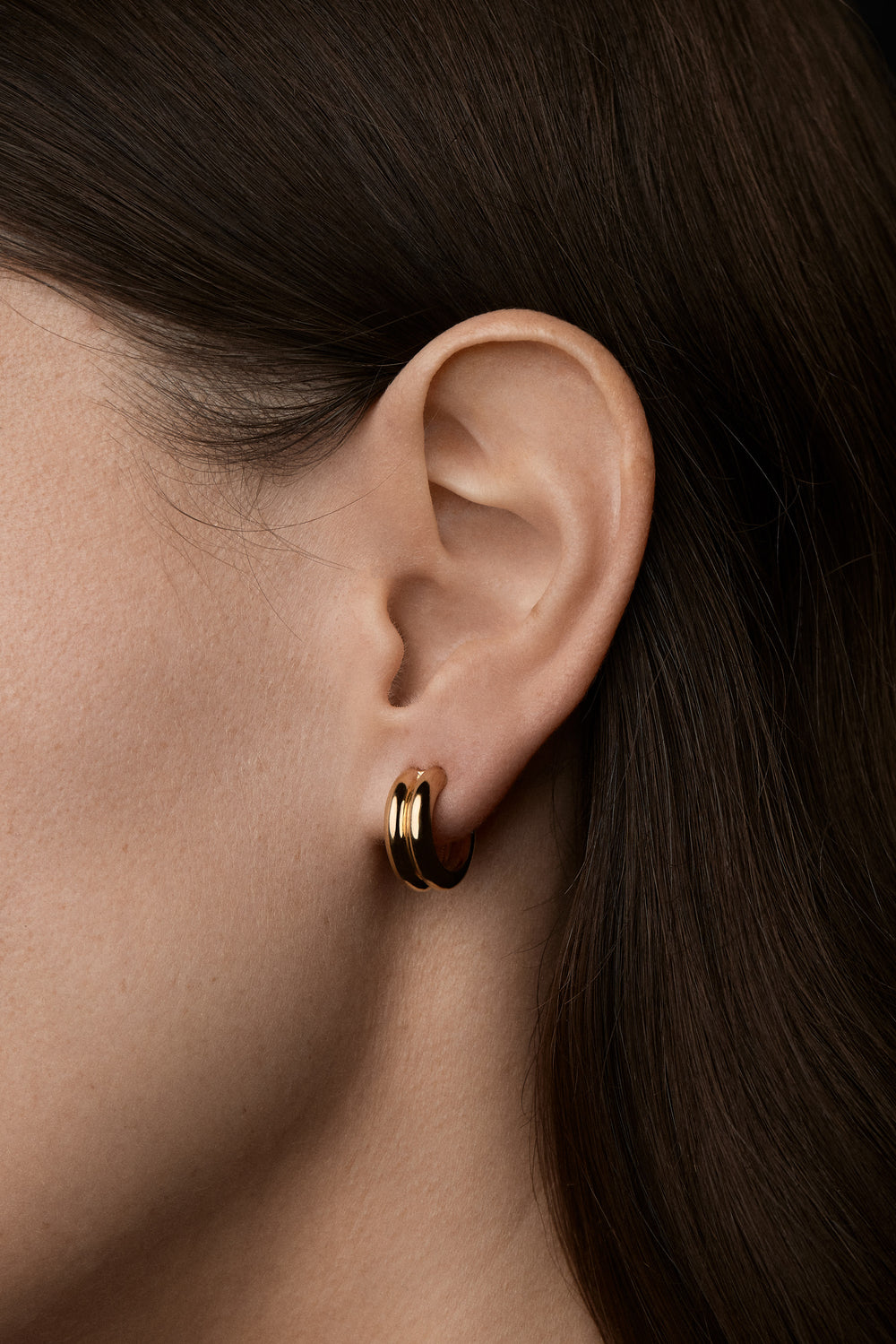 Double Orielle Hoops | Yellow Gold| Natasha Schweitzer