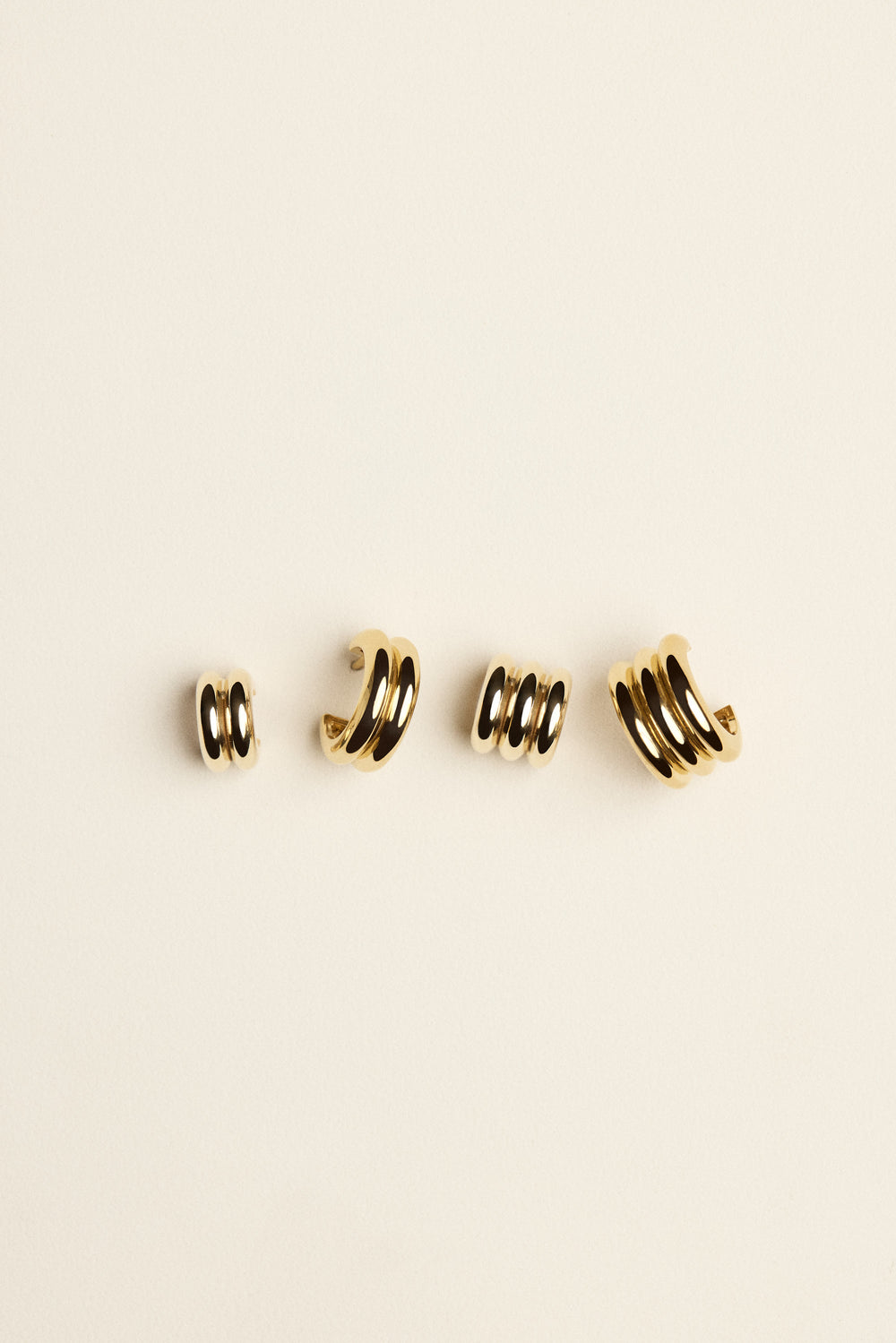 Mini Double Orielle Hoops | 9K Yellow Gold| Natasha Schweitzer