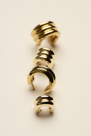 Double Orielle Hoops | Yellow Gold | Natasha Schweitzer