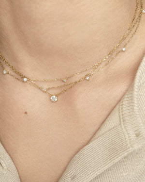 3 Round Diamond Necklace | White Gold | Natasha Schweitzer