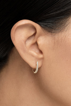 Large Diamond Huggies | 18K Yellow Gold | Natasha Schweitzer