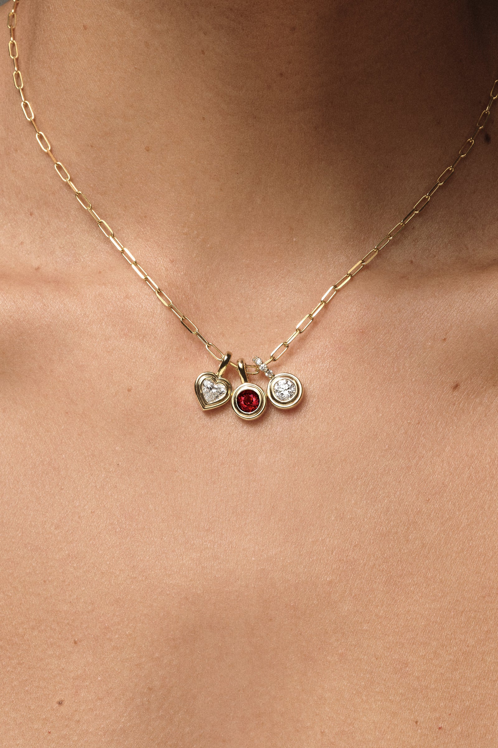 Roma Round Gemstone Pendant | Yellow Gold, More Options Available| Natasha Schweitzer