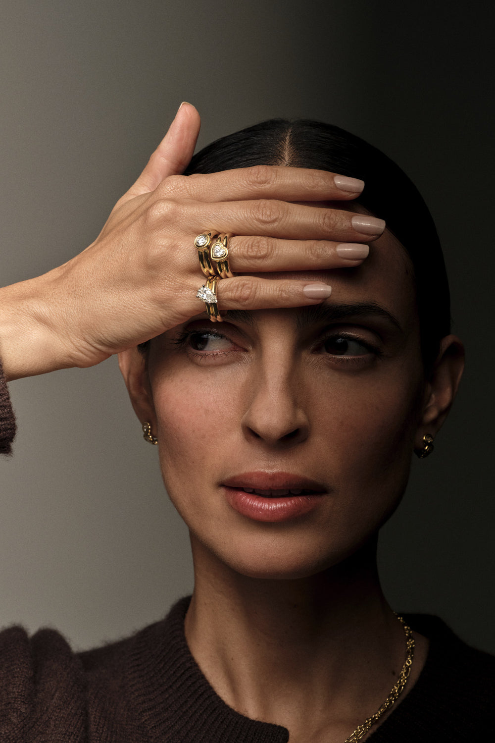 Tilted Diamond Double Orielle Ring | Customisable| Natasha Schweitzer