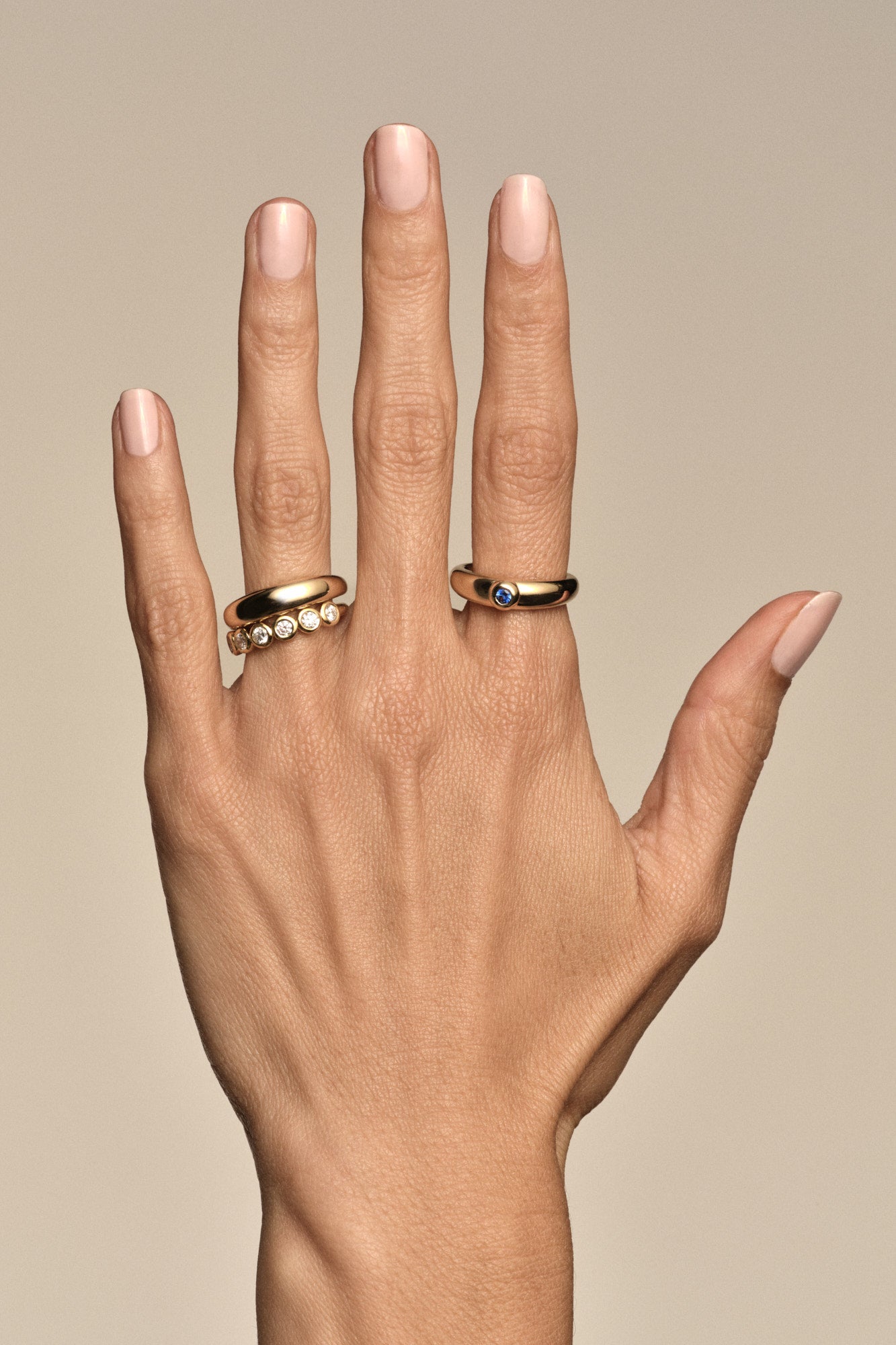 Round Diamond Bezel Band | 18K Yellow Gold| Natasha Schweitzer