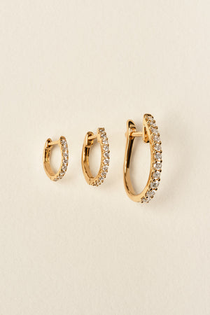 Small Diamond Huggies | 18K Yellow Gold | Natasha Schweitzer