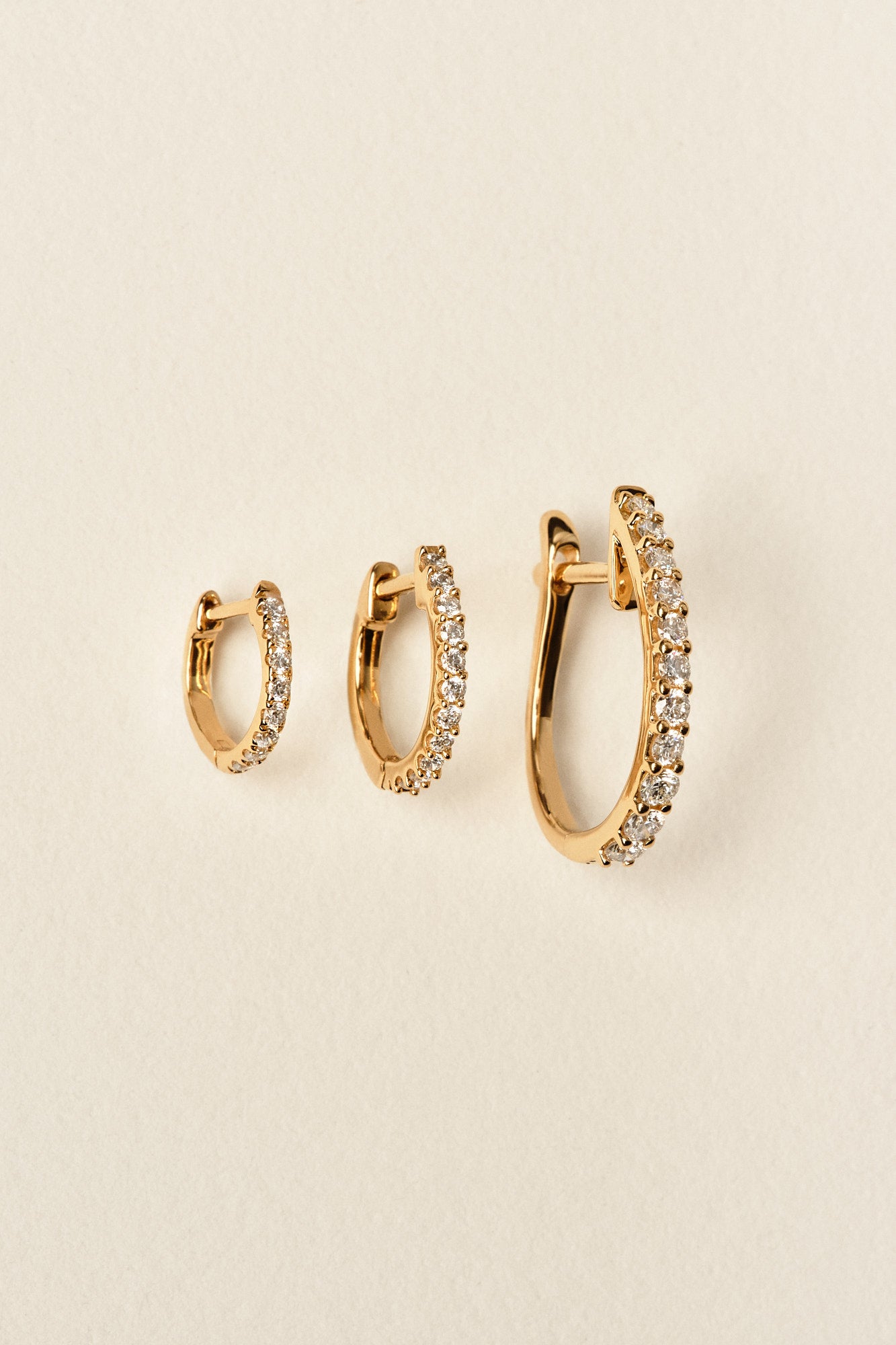 Micro Diamond Huggies | 18K White Gold| Natasha Schweitzer
