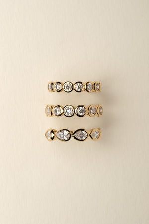 Pear Diamond Bezel Band | 18K White Gold | Natasha Schweitzer