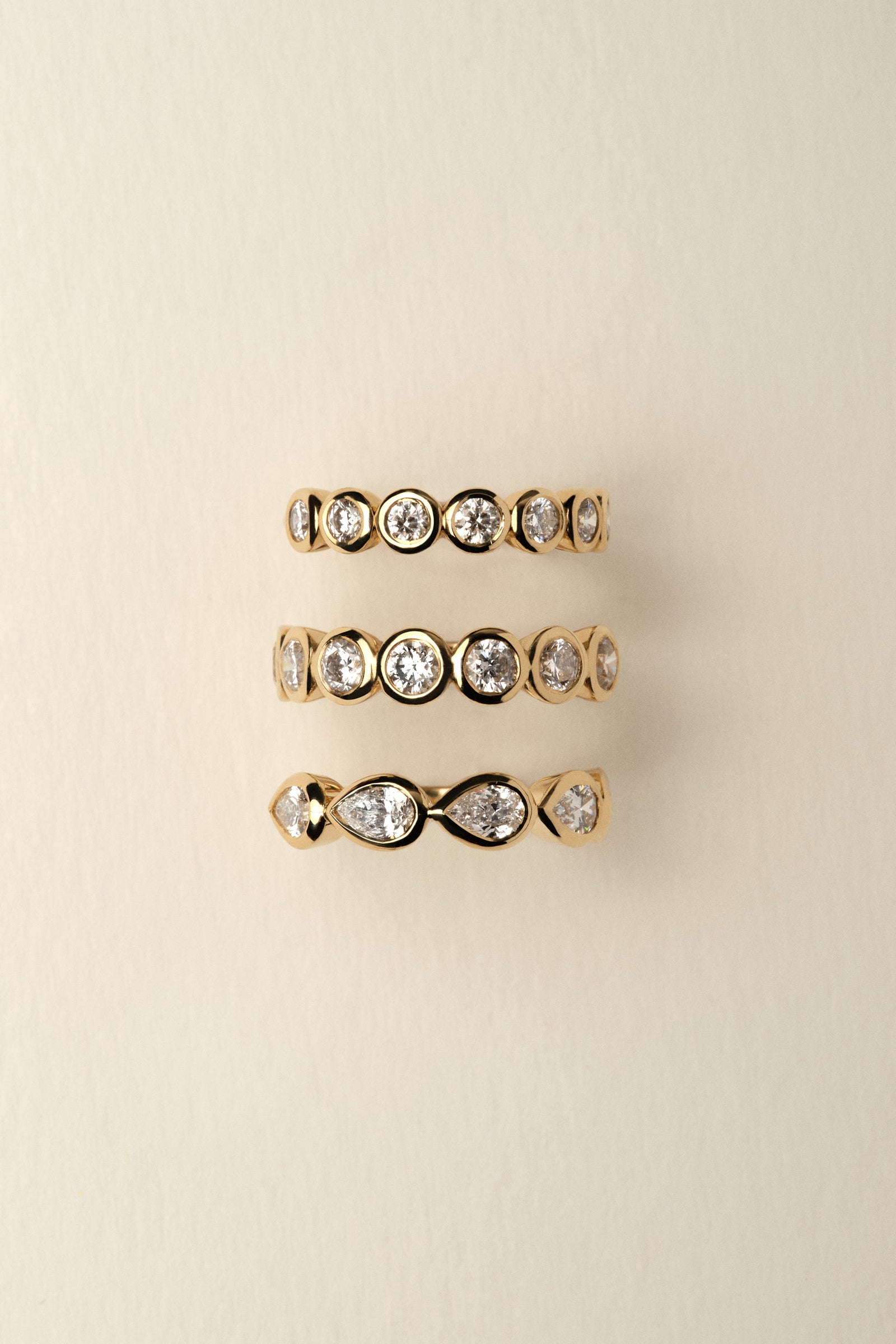 Pear Diamond Bezel Band | 18K Yellow Gold| Natasha Schweitzer