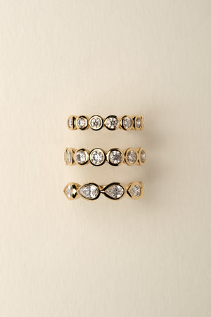 Pear Diamond Bezel Band | 18K Yellow Gold | Natasha Schweitzer