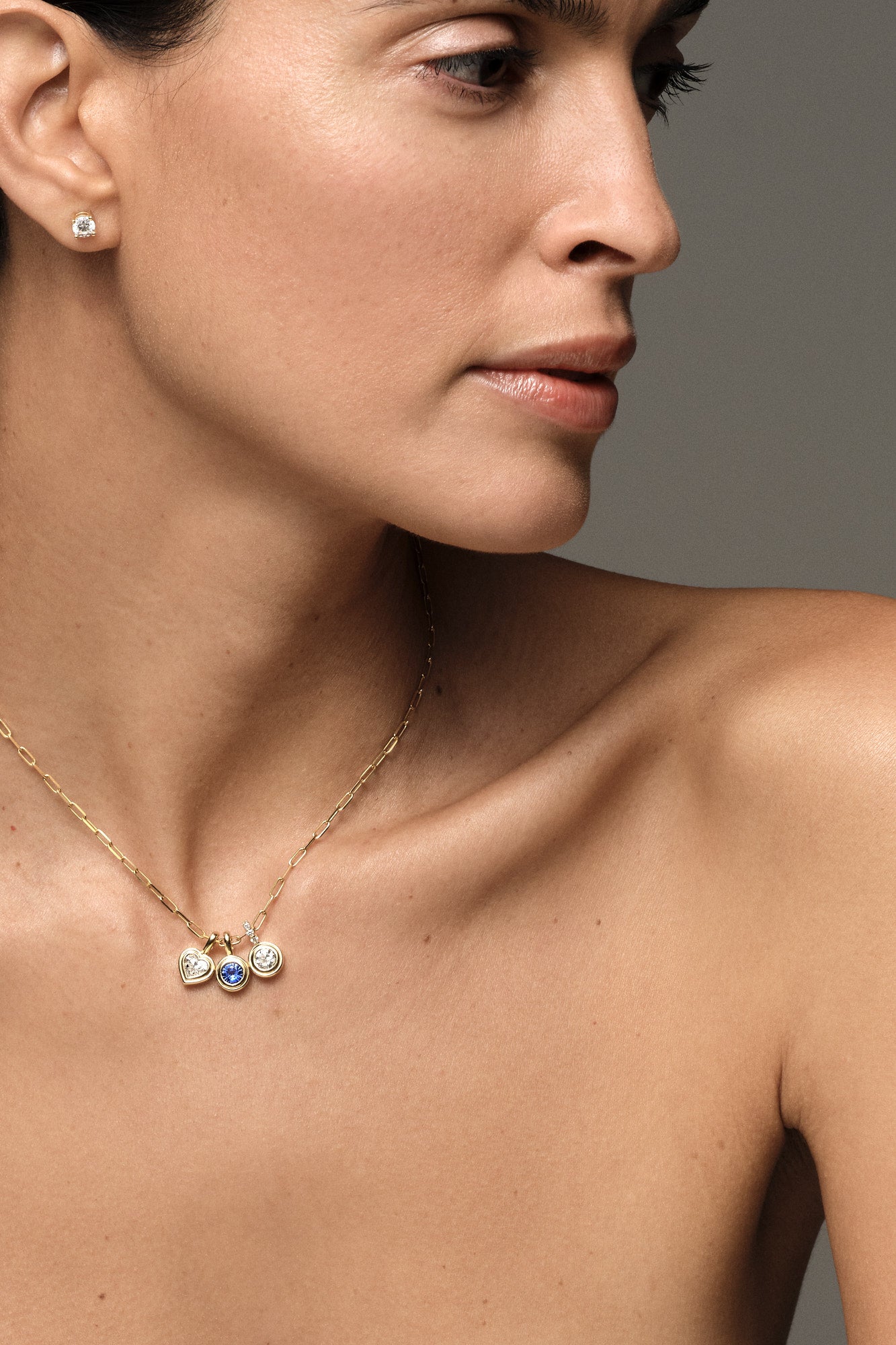 Roma Heart Diamond Pendant | 18K White Gold| Natasha Schweitzer