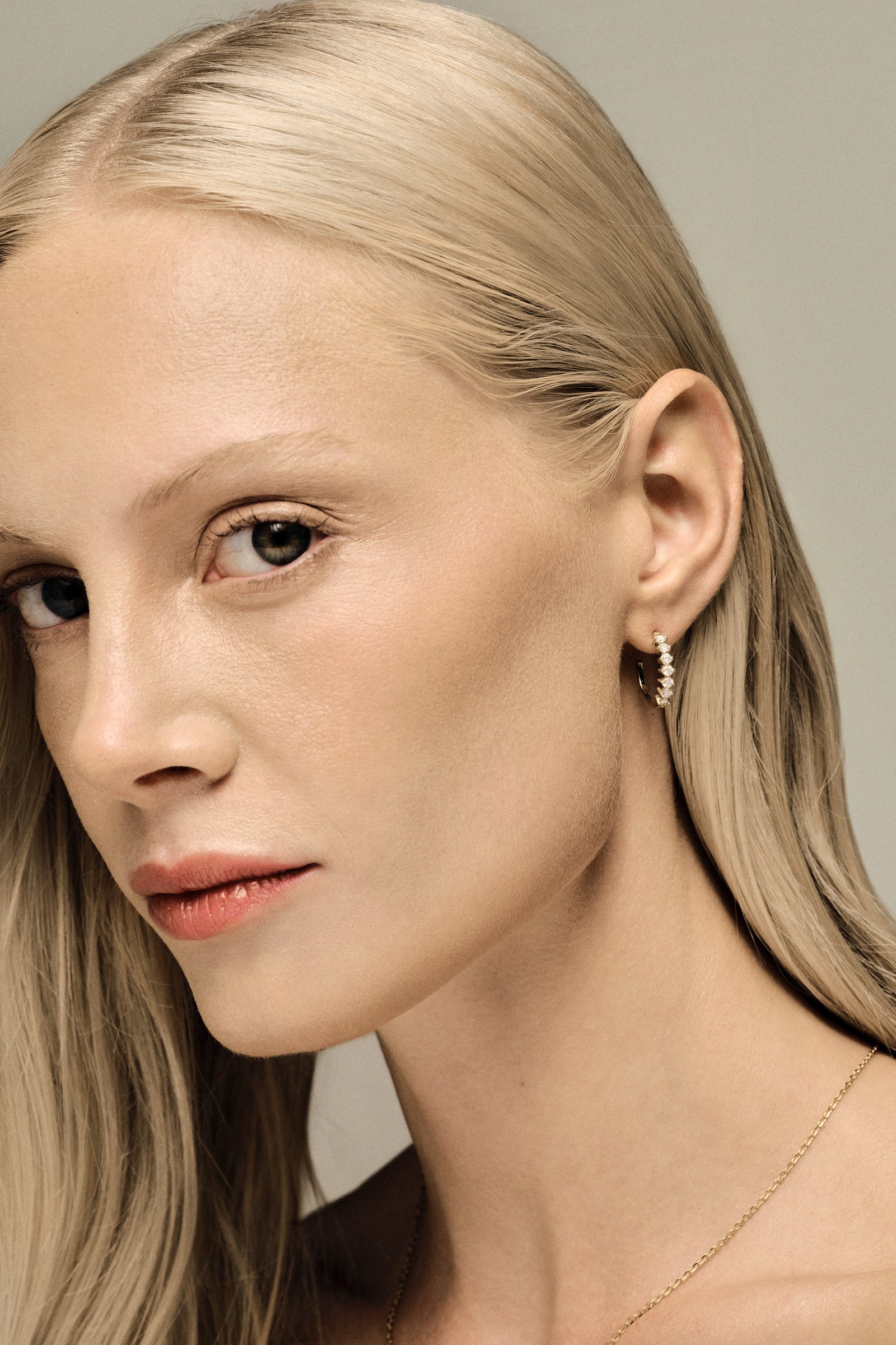 Buttercup Diamond Hoops | White Gold| Natasha Schweitzer