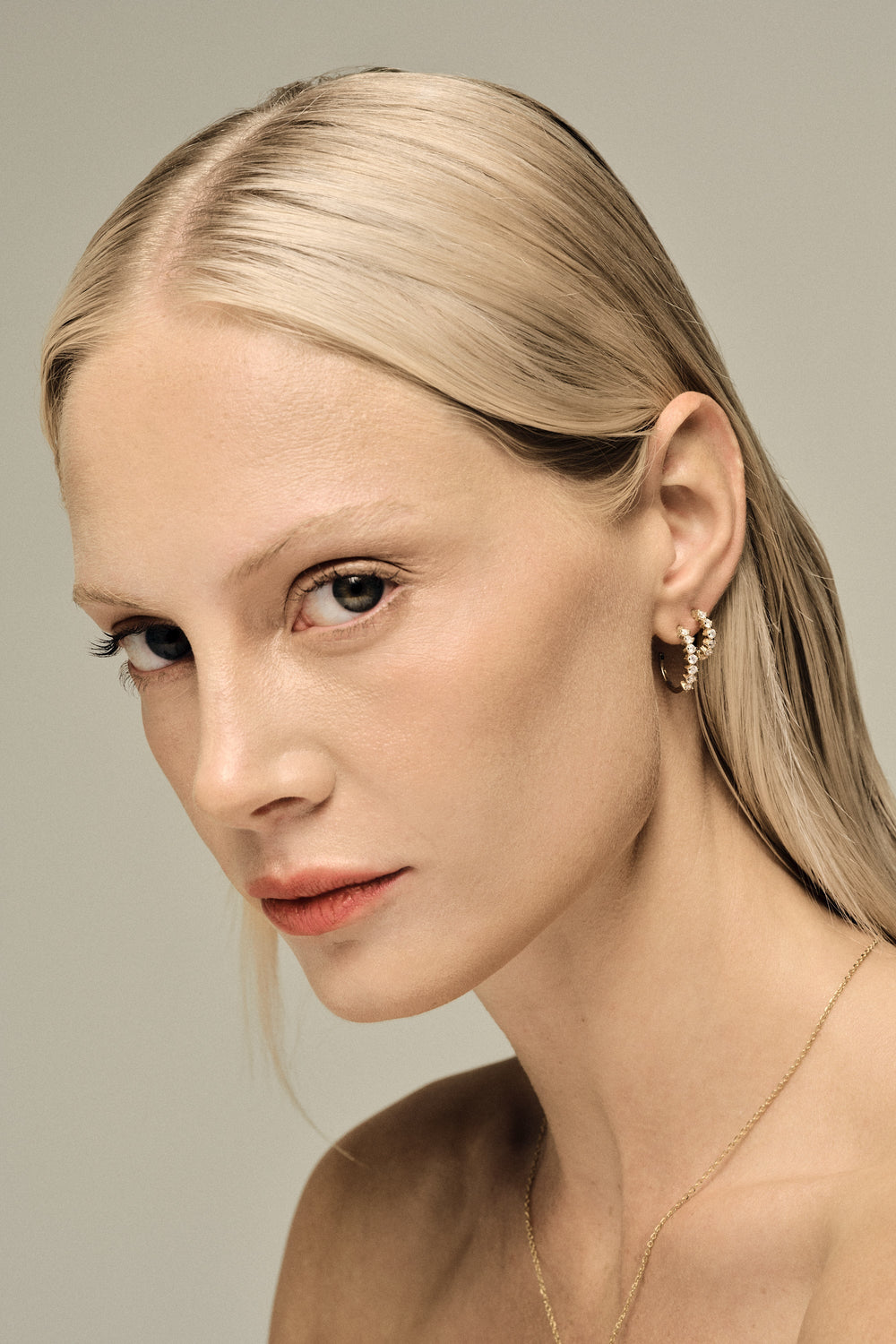 Mini Buttercup Diamond Hoops | White Gold| Natasha Schweitzer