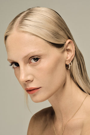 Mini Buttercup Diamond Hoops | White Gold | Natasha Schweitzer