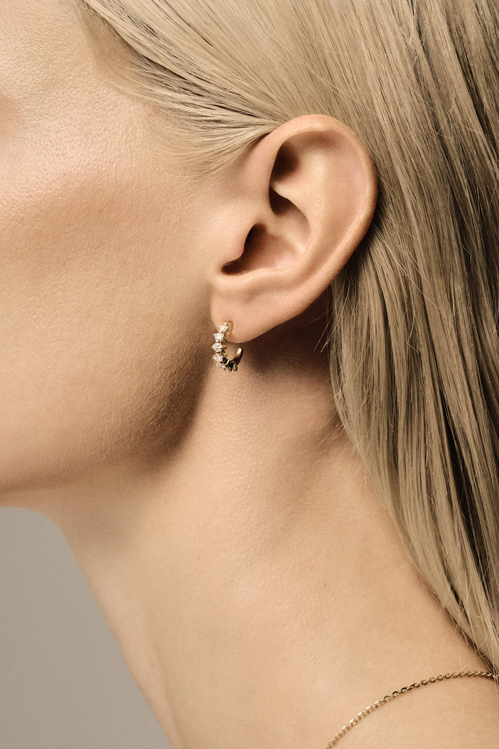 Mini Buttercup Diamond Hoops | White Gold