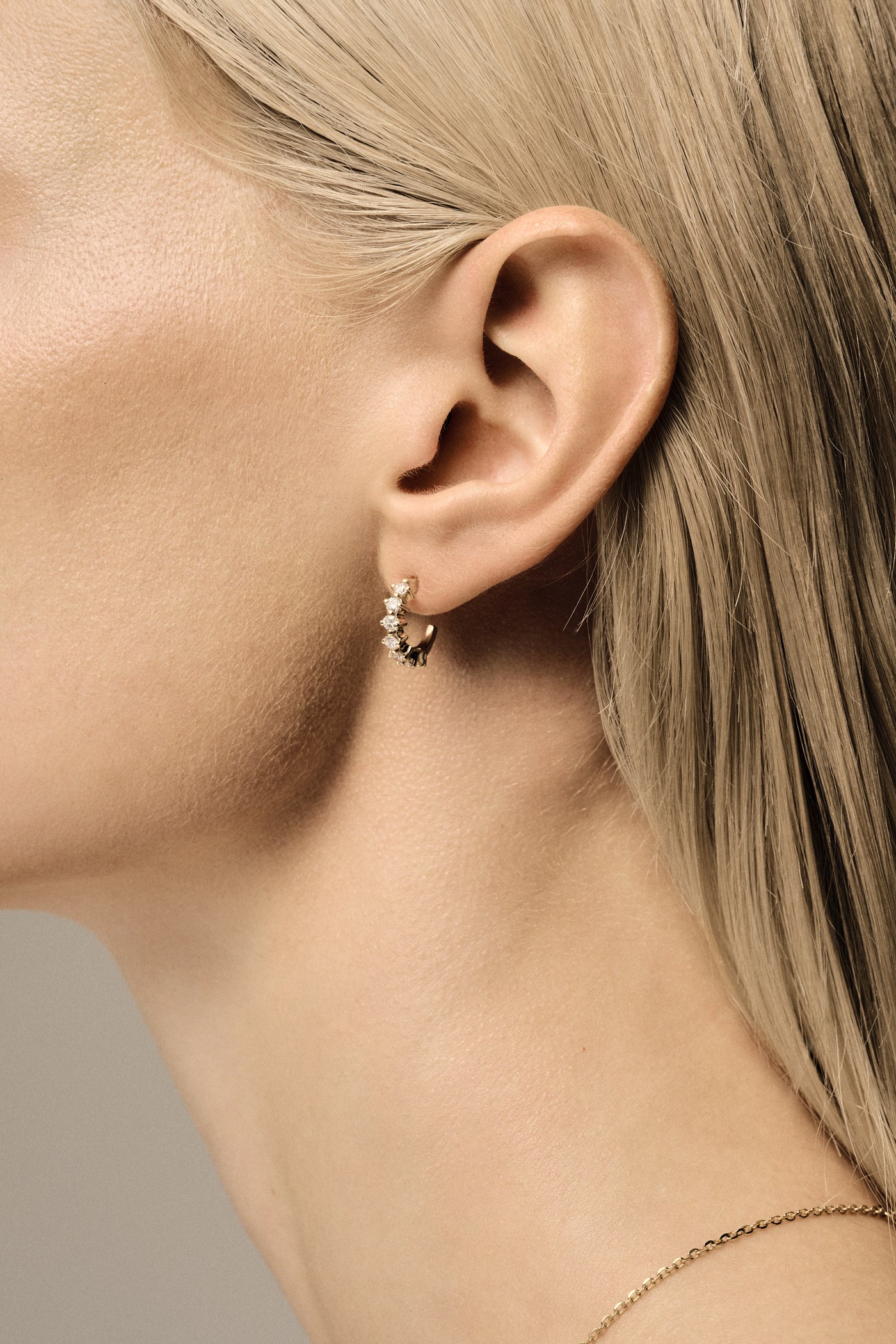 Mini Buttercup Diamond Hoops | White Gold