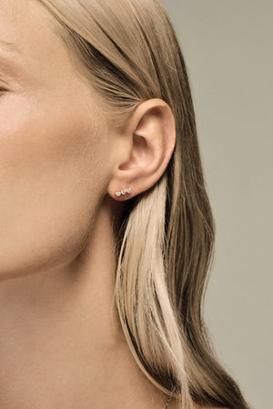 Buttercup Diamond Bar Studs | White Gold | Natasha Schweitzer