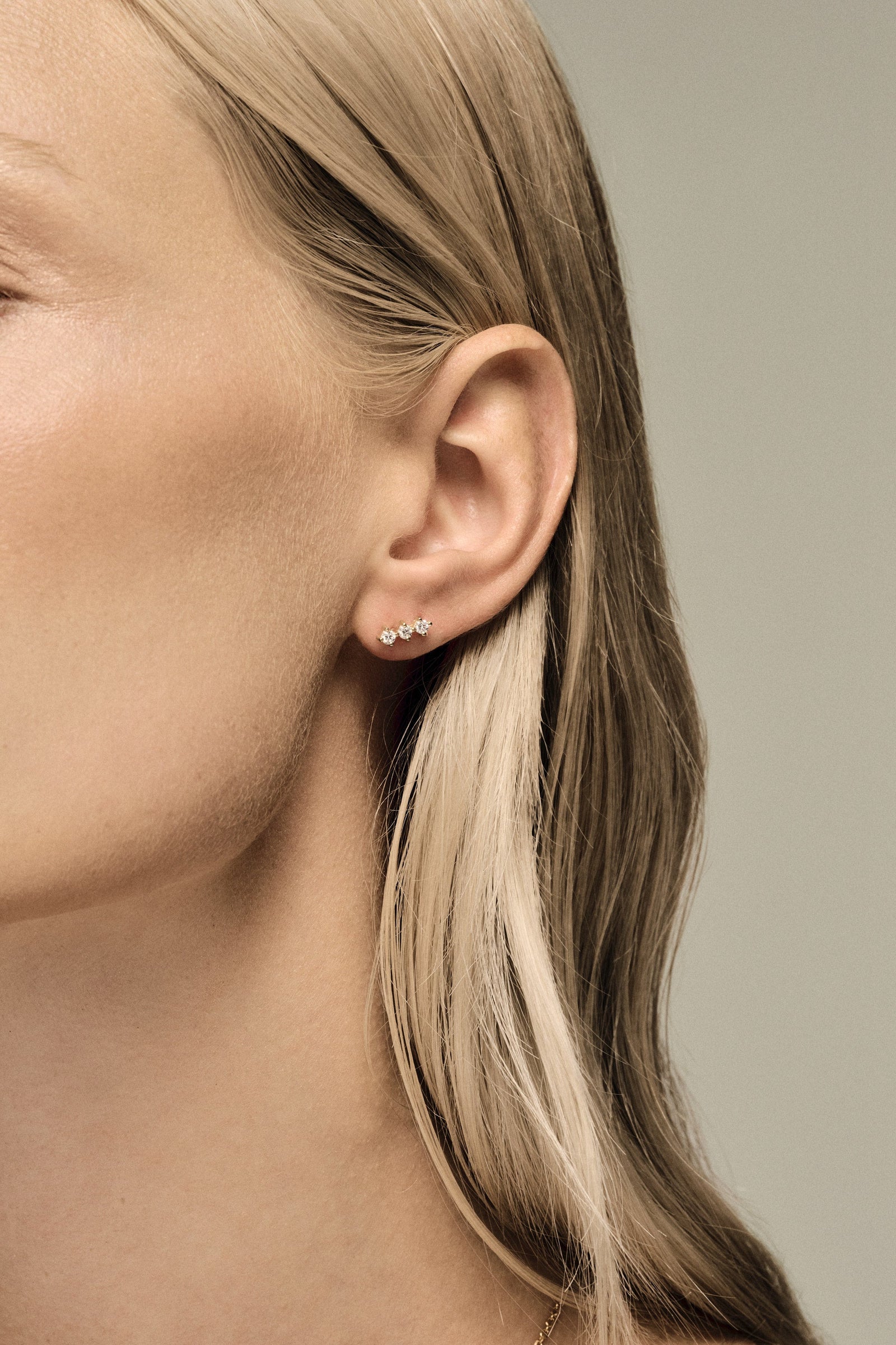Buttercup Diamond Bar Studs | White Gold| Natasha Schweitzer