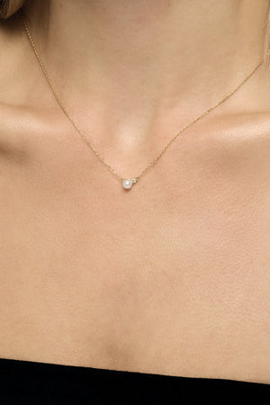 Diamond Pearl Duo Necklace | 9K Yellow Gold | Natasha Schweitzer