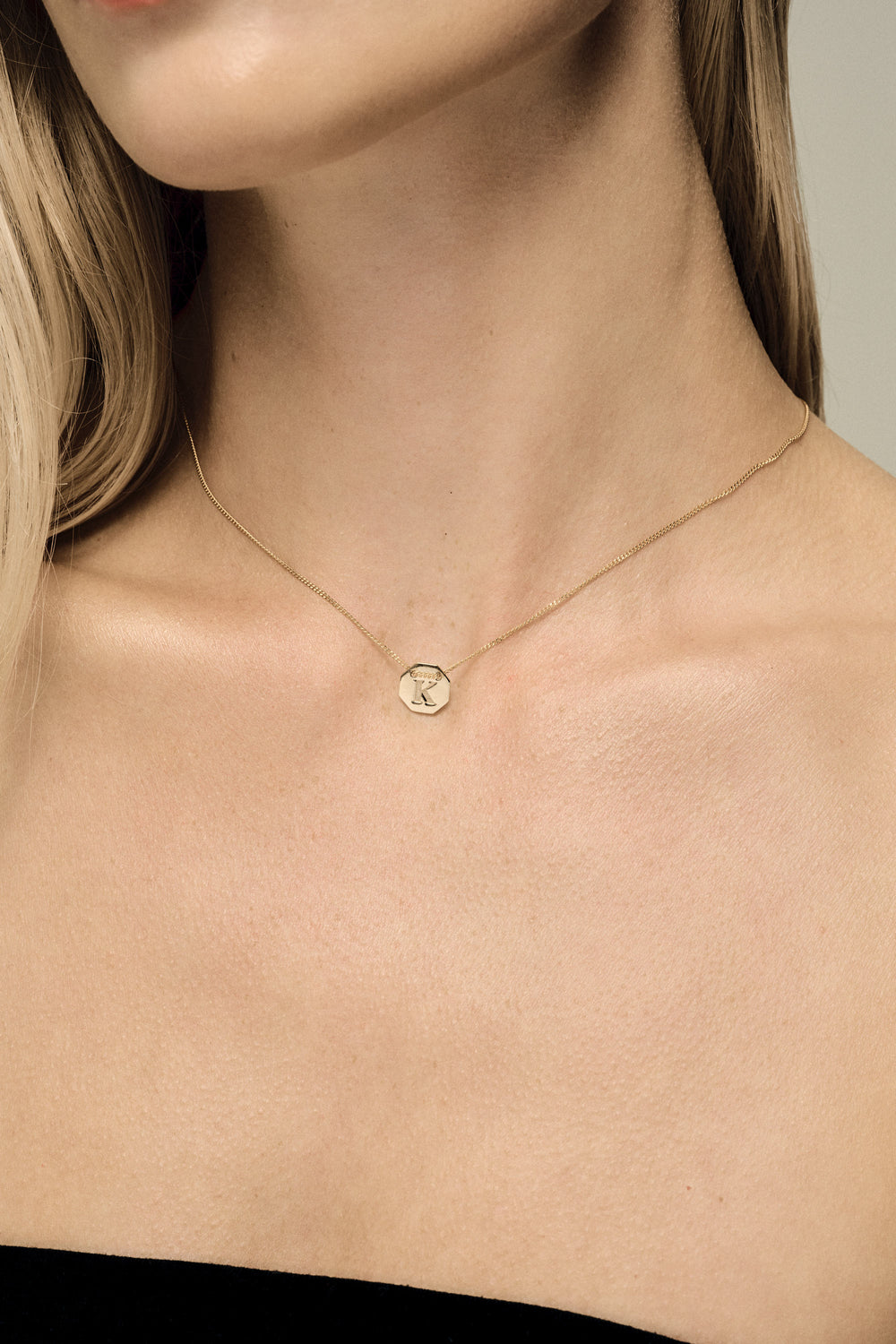 Letter Necklace | 9K White Gold