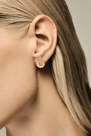 Letter Earrings | 9K Rose Gold | Natasha Schweitzer