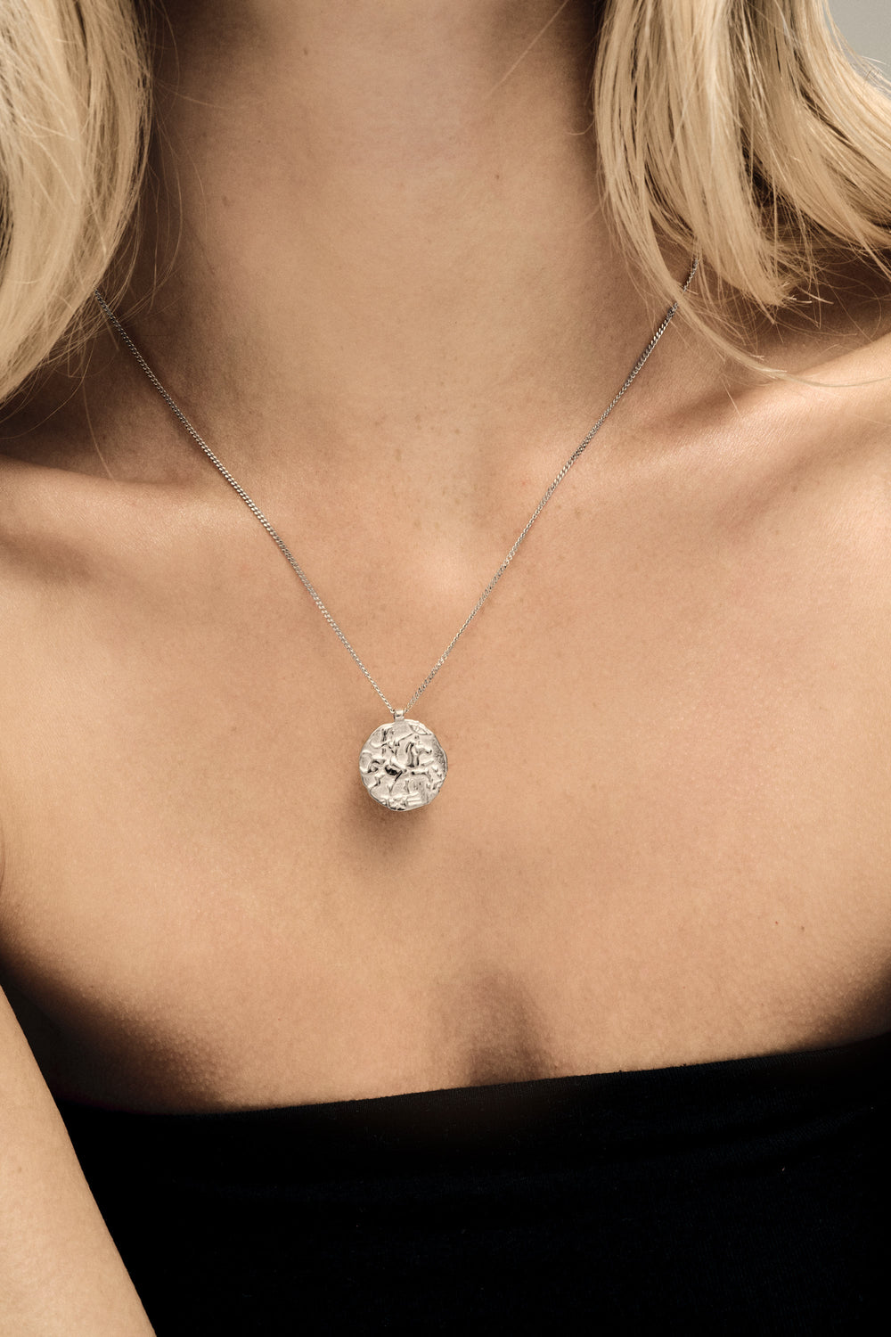 Coin Necklace | Silver or 9K White Gold
