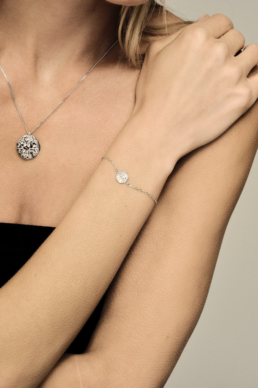 Coin Necklace | Silver or 9K White Gold| Natasha Schweitzer
