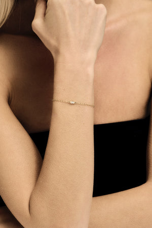 Mini Marquise Diamond Bracelet | 9K Yellow or Rose Gold | Natasha Schweitzer