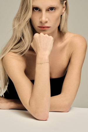 Mini Round Diamond Bracelet | 9K Yellow Gold | Natasha Schweitzer