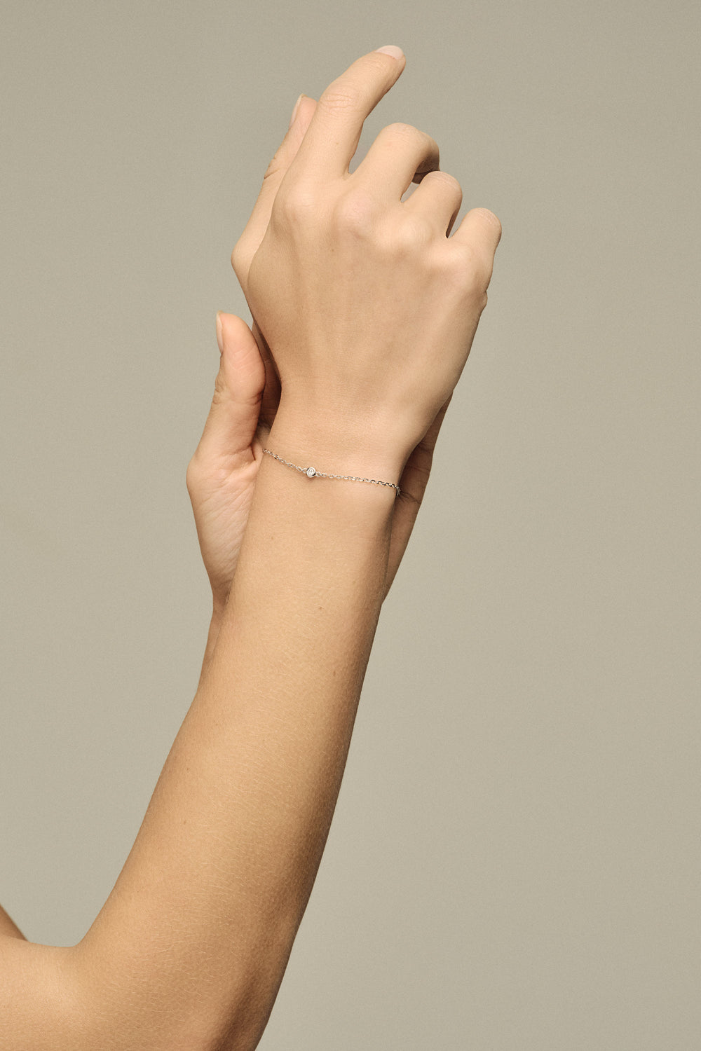 Mini Round Diamond Bracelet | 9K White Gold| Natasha Schweitzer