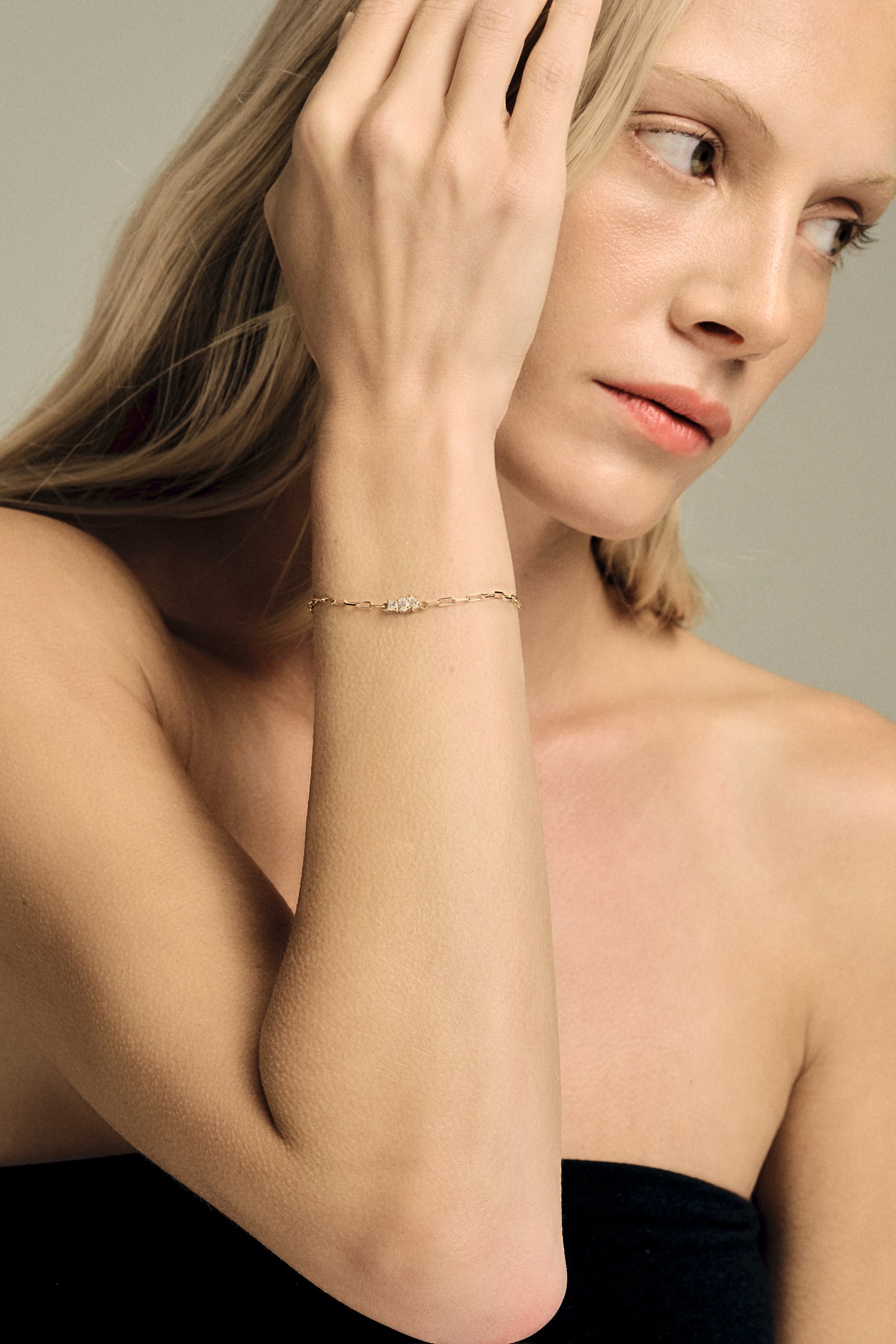 Scattered Diamond Trio Bracelet | 18K White Gold| Natasha Schweitzer