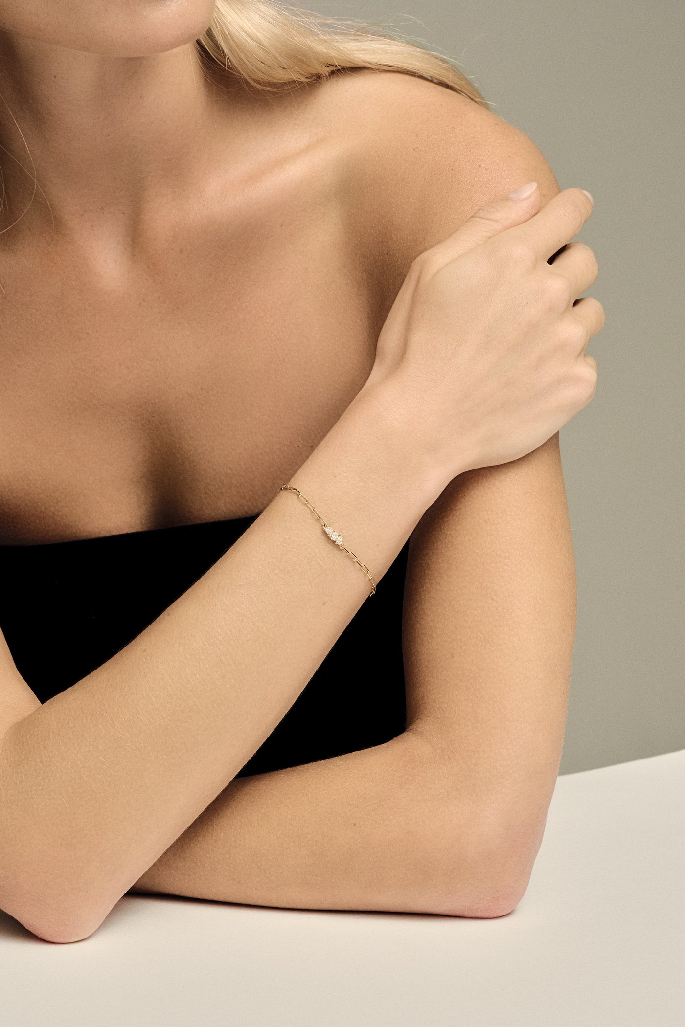 Scattered Diamond Trio Bracelet | 18K Yellow Gold