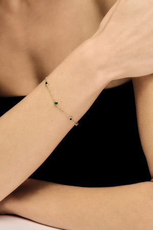 3 Emerald Bracelet | 9K White Gold | Natasha Schweitzer