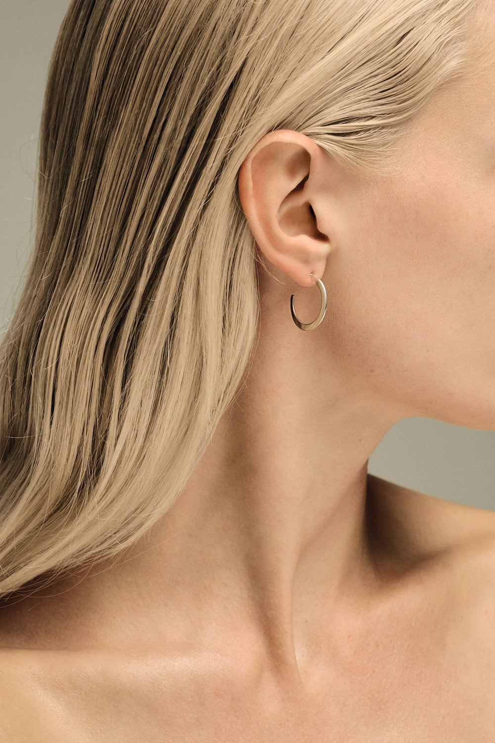 Single Band Hoops | Silver or 9K White Gold