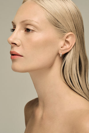 Mini Diamond Georgie Hoops | 18K White Gold | Natasha Schweitzer