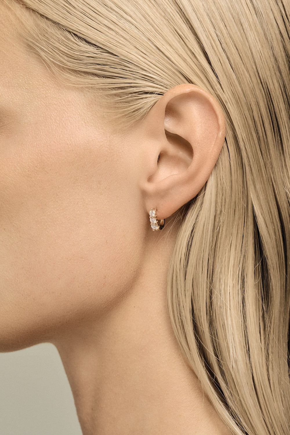 Mini Diamond Georgie Hoops | 18K Yellow Gold