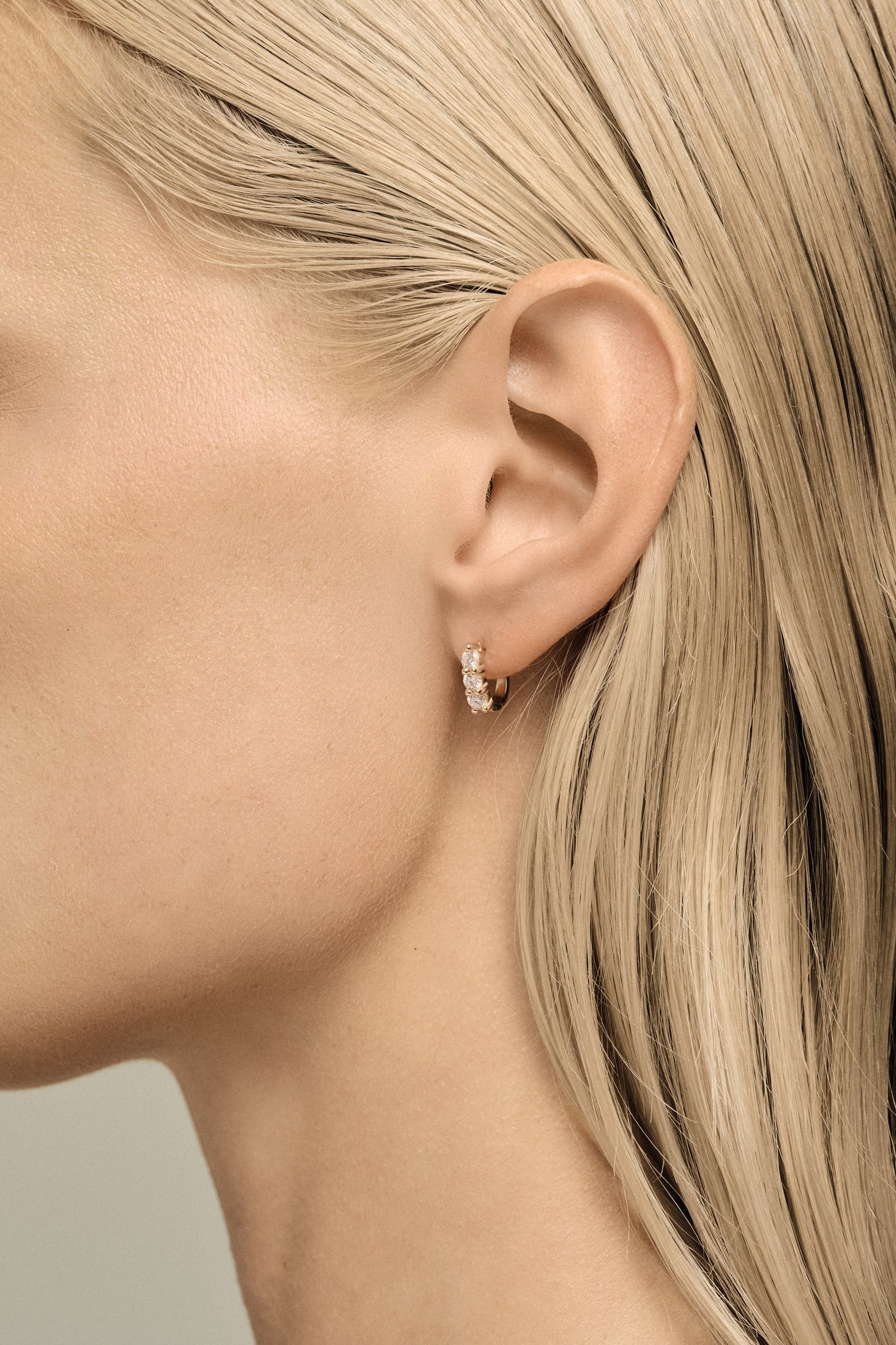 Mini Diamond Georgie Hoops | 18K Yellow Gold