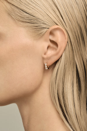 Mini Diamond Georgie Hoops | 18K Yellow Gold | Natasha Schweitzer